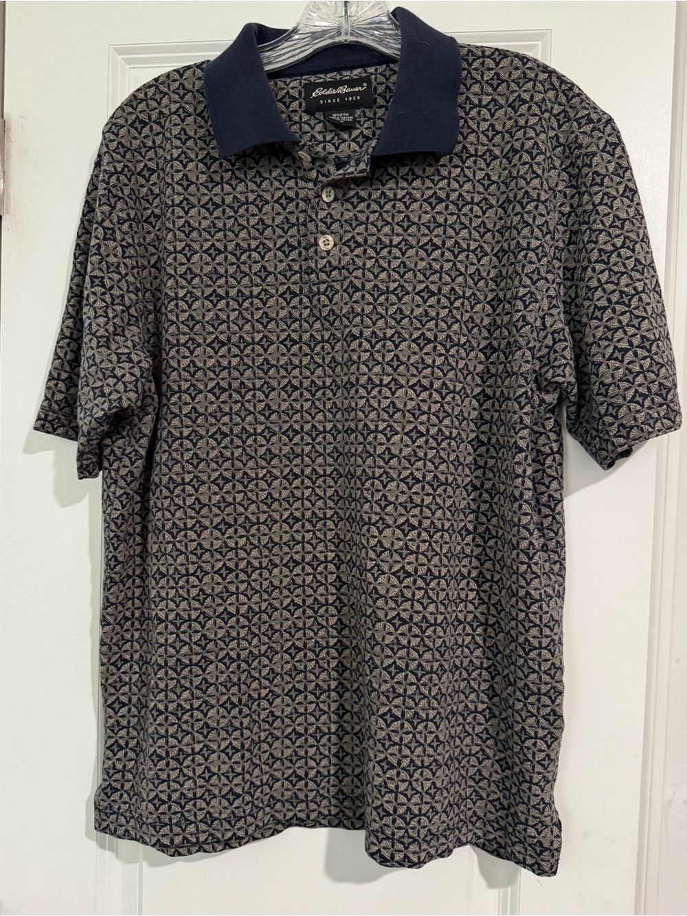 Vintage Eddie Bauer geometric/medallion pattern polo- 80s 90s era men’s Medium M
